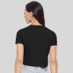 Womens Cotton Blend Solid Crop T Shirt (Black)